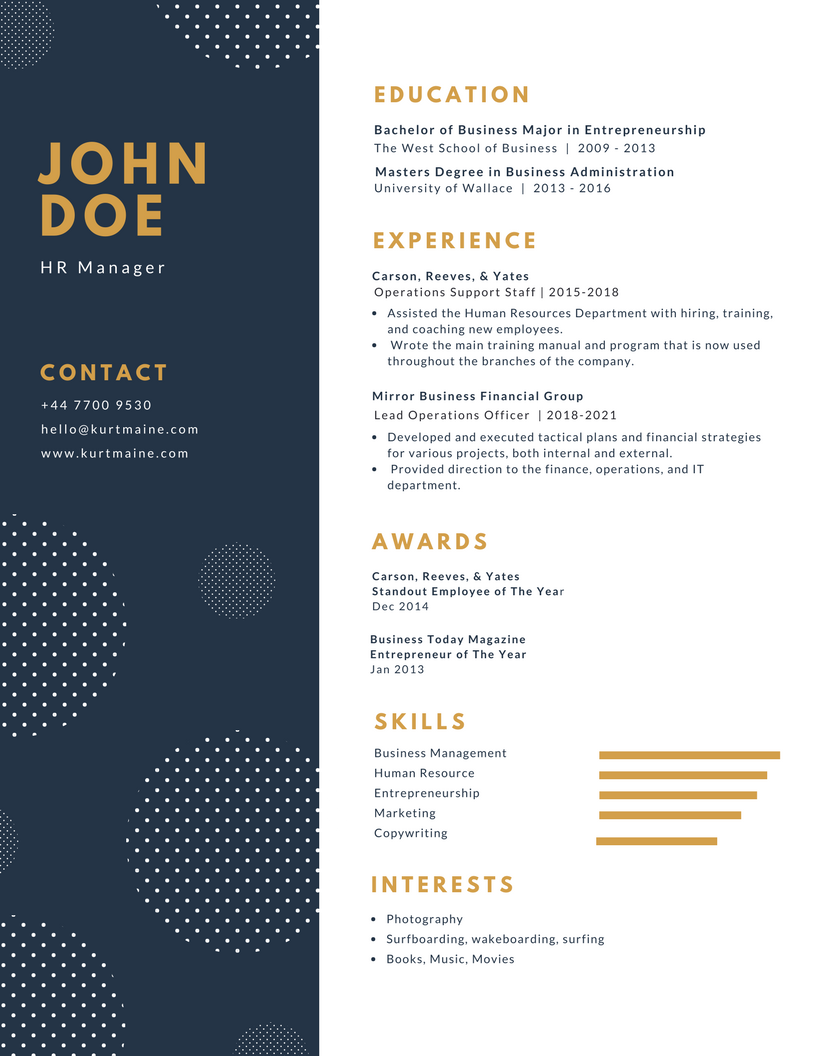 HR manager resume sample