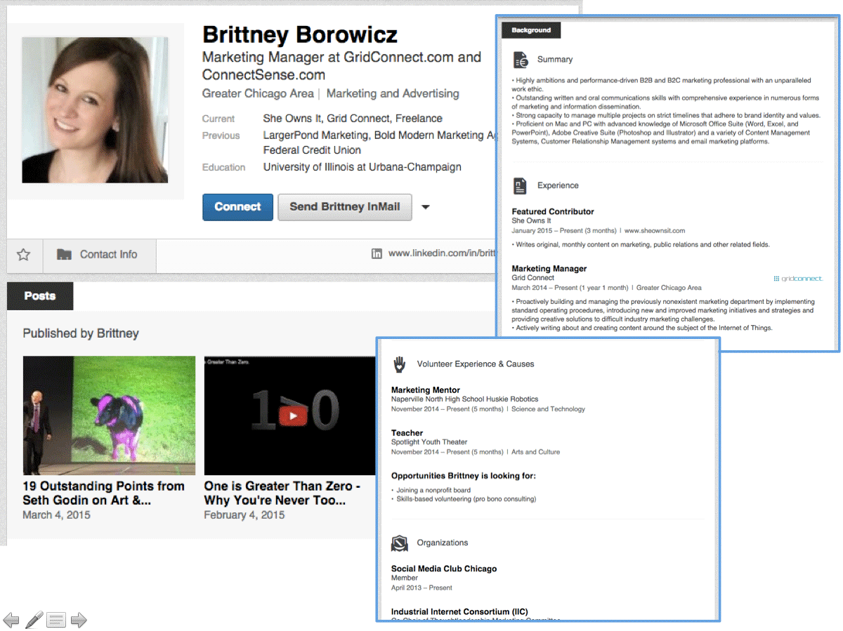example of LinkedIn page