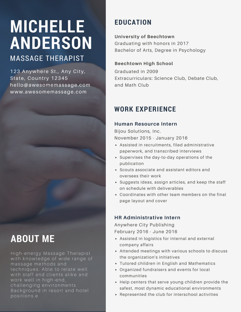 Massage Therapist Resume Writing Guide Resume Writing Lab 