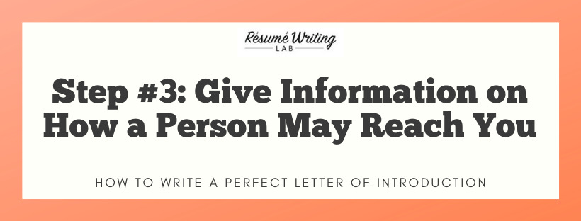 Give Information on How a Person May Reach You