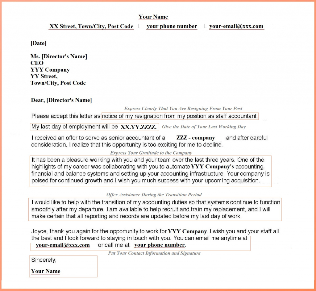 Resignation Letter template