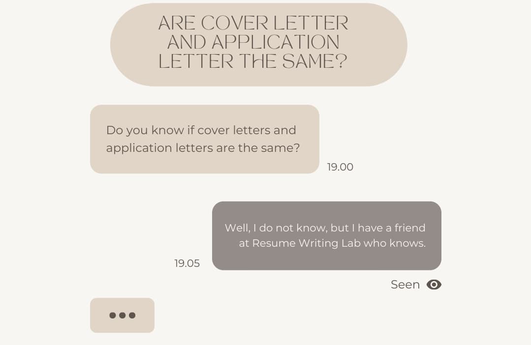 cover letter is the same as application letter
