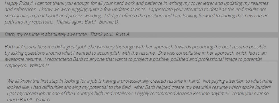 resume writers phoenix az