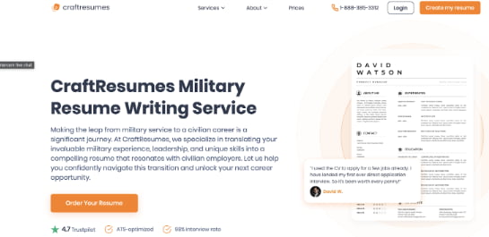 CraftResumes Military to Civilian Transition